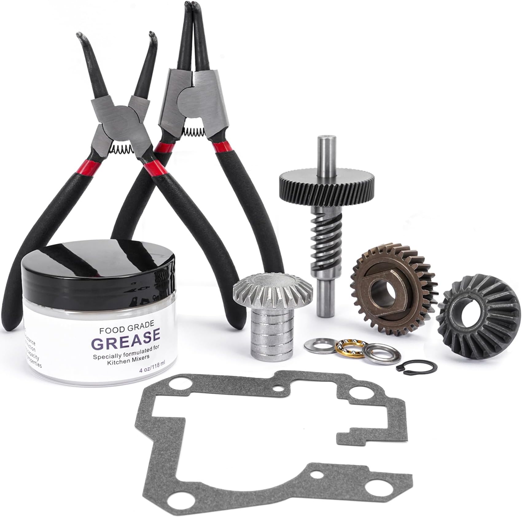 Mixer Worm Gear Kit Compatible with Kitchenaid Whirlpool 5qt 6qt Mixer Gear Parts Replacement,9706529 9709511 9703337 9709231 Worm Follower Gear Kit