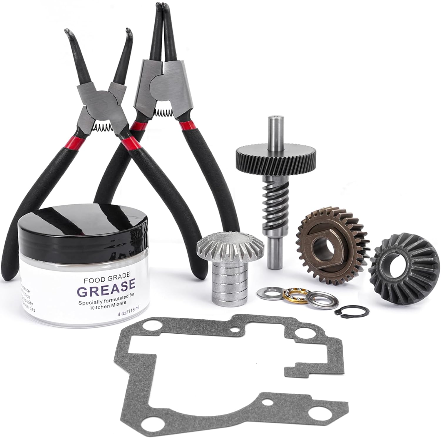 Mixer Worm Gear Kit Compatible with Kitchenaid Whirlpool 5qt 6qt Mixer Gear Parts Replacement,9706529 9709511 9703337 9709231 Worm Follower Gear Kit