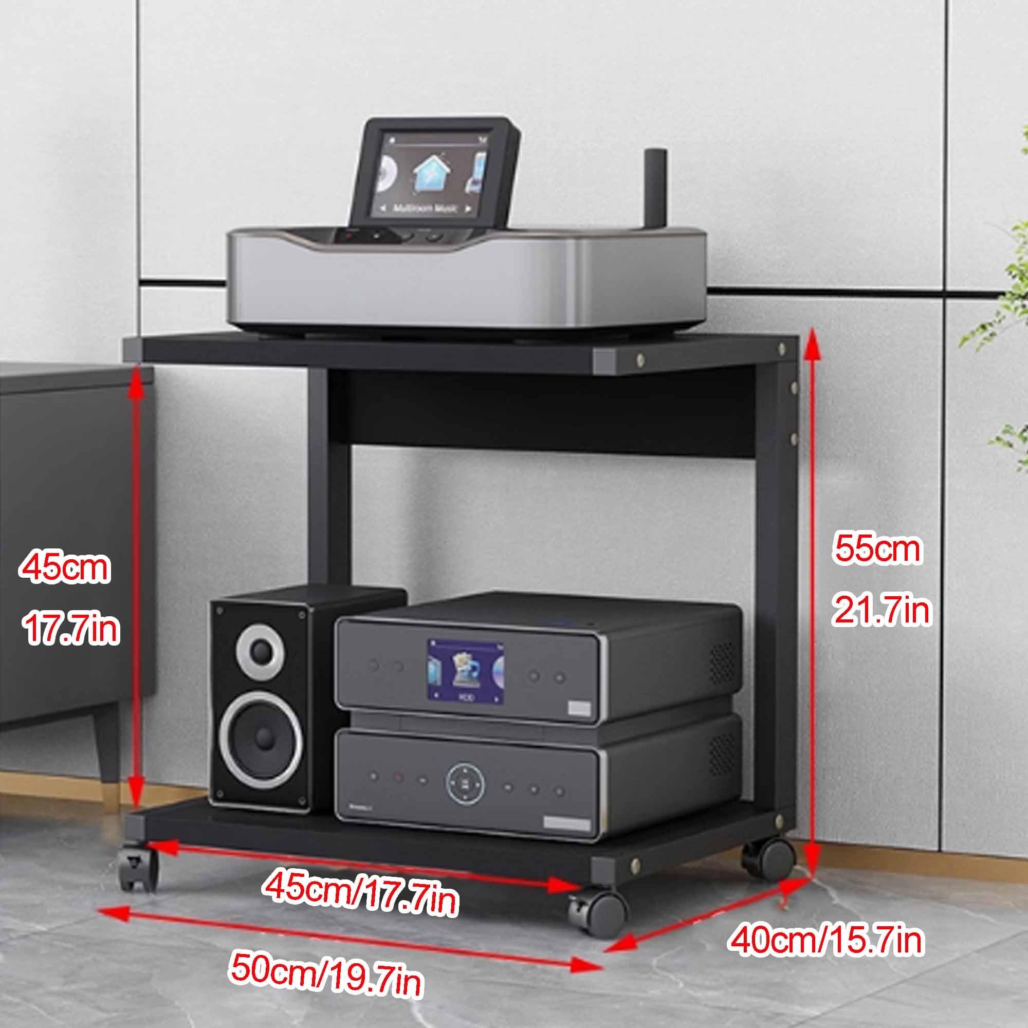 Générique Meuble Audio-vidéo Moderne et élégant - Tour de Rack stéréo pour Tourne-Disque et Jeux - Meuble AV Finition Noyer Rouge pour Salon et Studio d'enregistrement, Design Compact