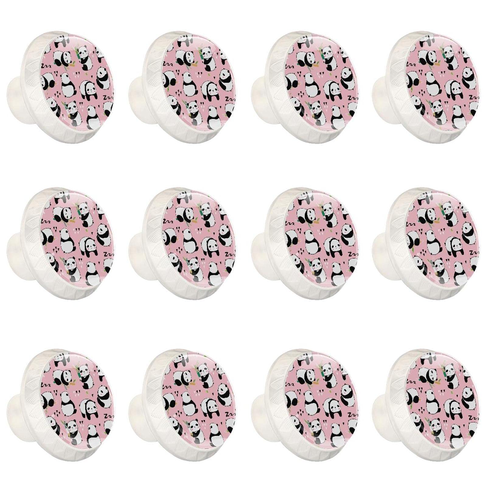 Boutons d'armoires de cuisine poignées tiroir placard panda rose