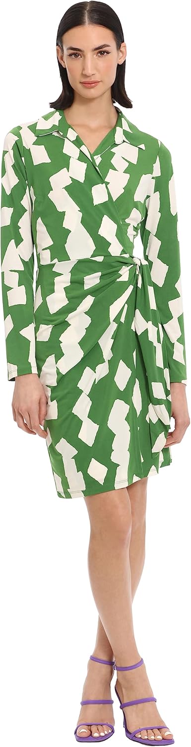 Donna Morgan Women's Long Sleeve Wrap Dress Workwear Career Desk to Dinner Event Party Guest of
