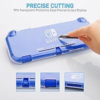 Vista 5 de RHOTALL Carrying Case for Nintendo Switch Lite,Shockproof Portable Accessories Bundle Travel Bag,TPU Case Cover with Screen Protector,10 Thumb Grips