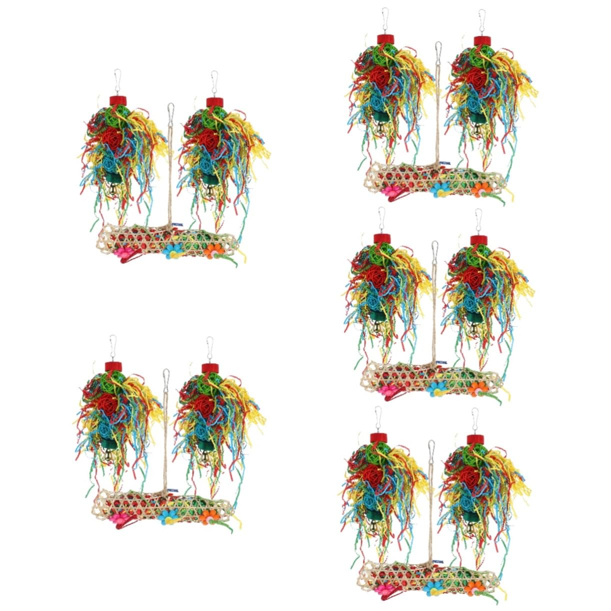 POPETPOP 15 Pièces Jouet Perroquet Fournitures pour Animaux Oiseau Suspendu Jouet Grand pour Oiseaux Joli des Oiseaux ustensiles de cône Provisions Combinaison Bois
