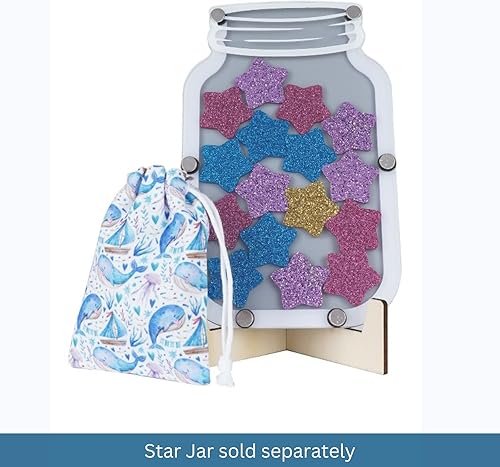 Miniatura 5 de Estrellas acrílicas para tarro de estrellas (vida marina (estrellas de purpurina azul, rosa y púrpura))