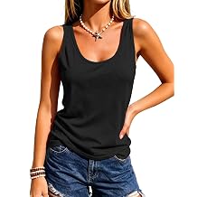 Prettywear Womens Loose Fit Casual Tank Tops Scoop Neck Sleeveless Spring Summer Cotton Blend Shirt