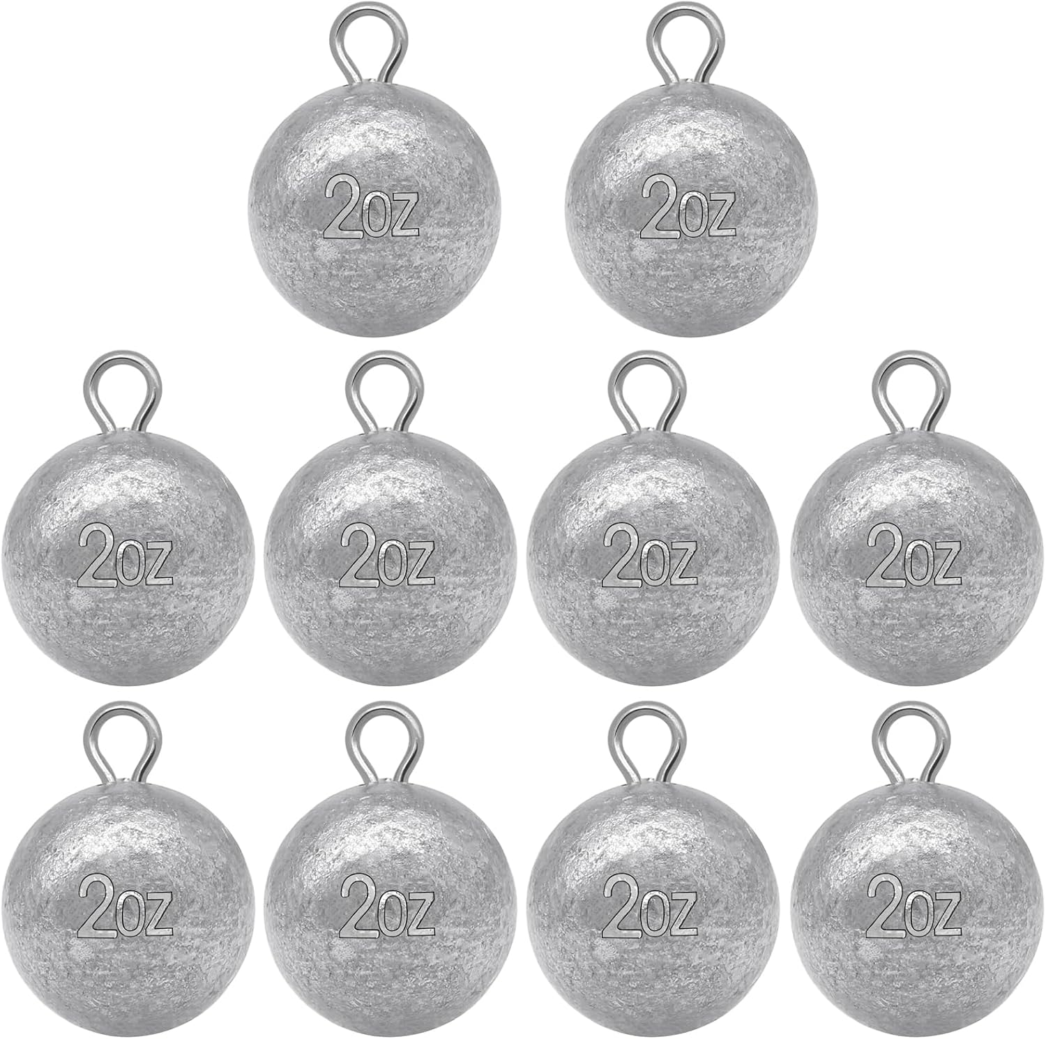 Round Fishing Sinkers 10/5pcs Cannonball Lead Weights | Assorted Sizes Egg Sinkers Saltwater Freshwater 1oz to 4oz