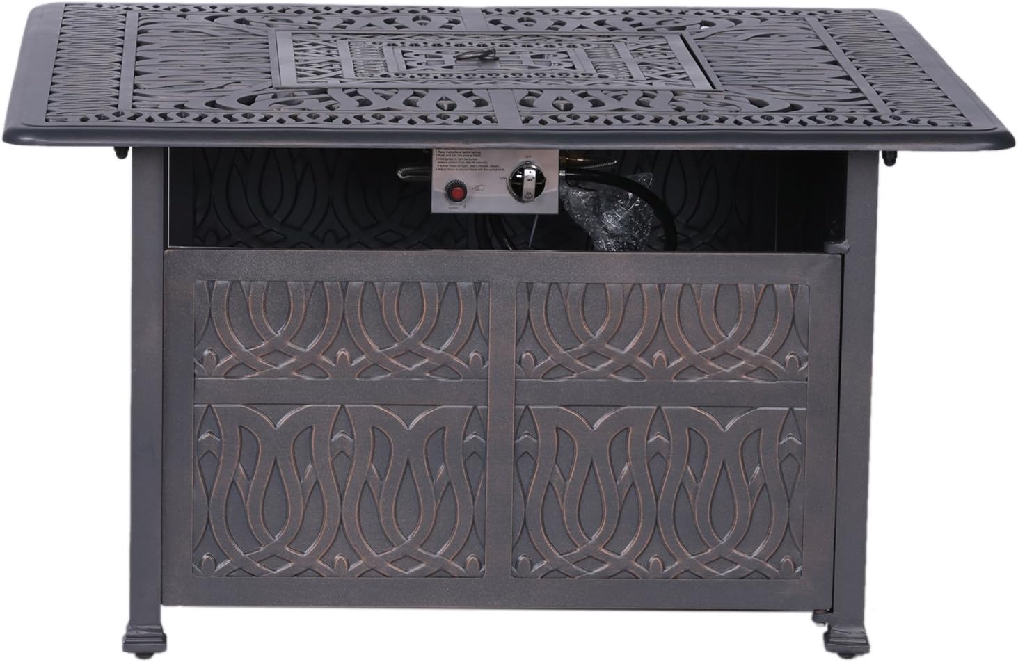 Powder Coated Aluminum Propane Gas Fire Pit Table
