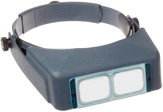Donegan DA-4 OptiVISOR Headband Magnifier, 2X Magnification Glass Lens Plate, 10" Focal Length