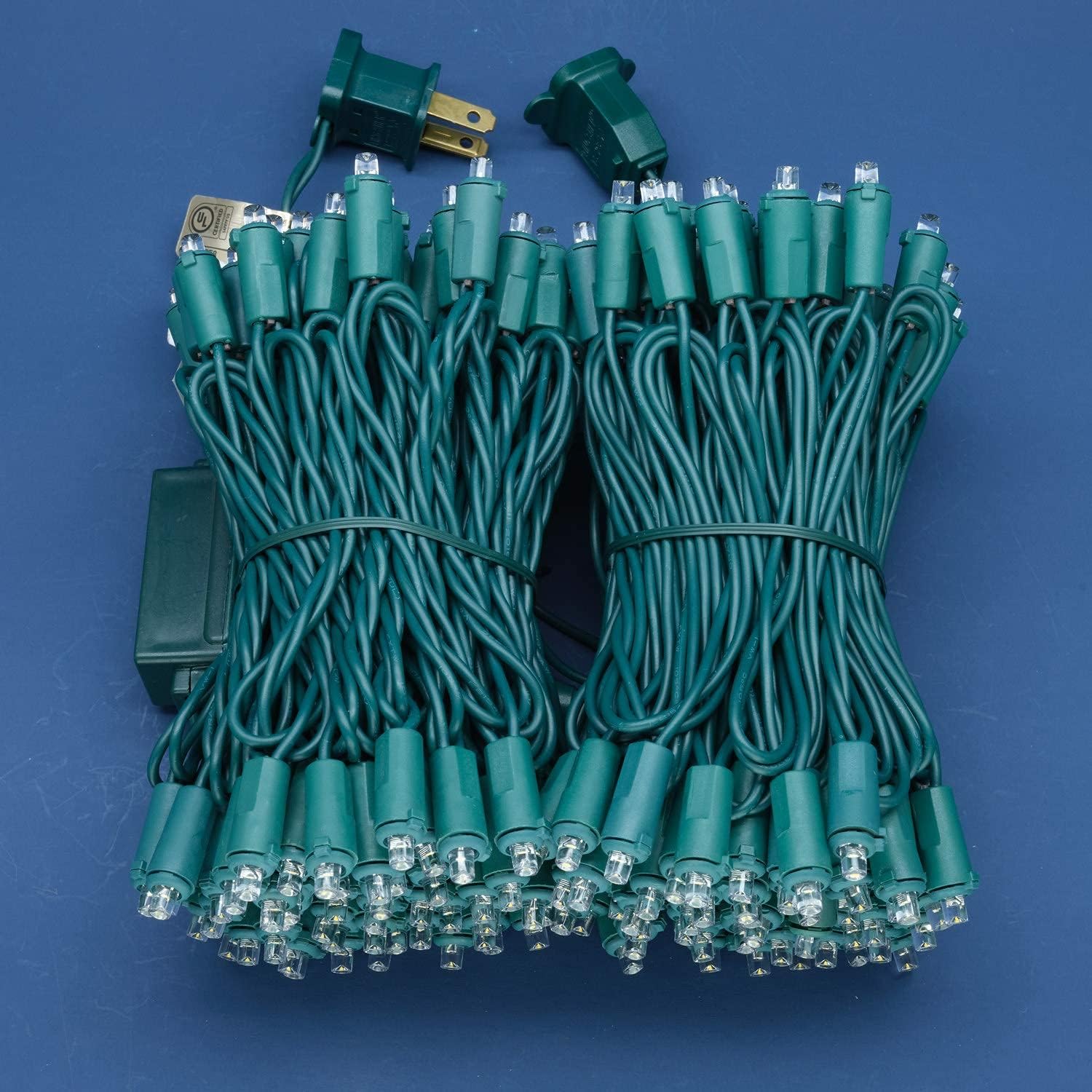 200 Count Warm White Wide Angle LED Christmas Lights, 66 ft Green Wire UL Certified Commercial Grade 5mm Holiday String Light Set (Warm White)