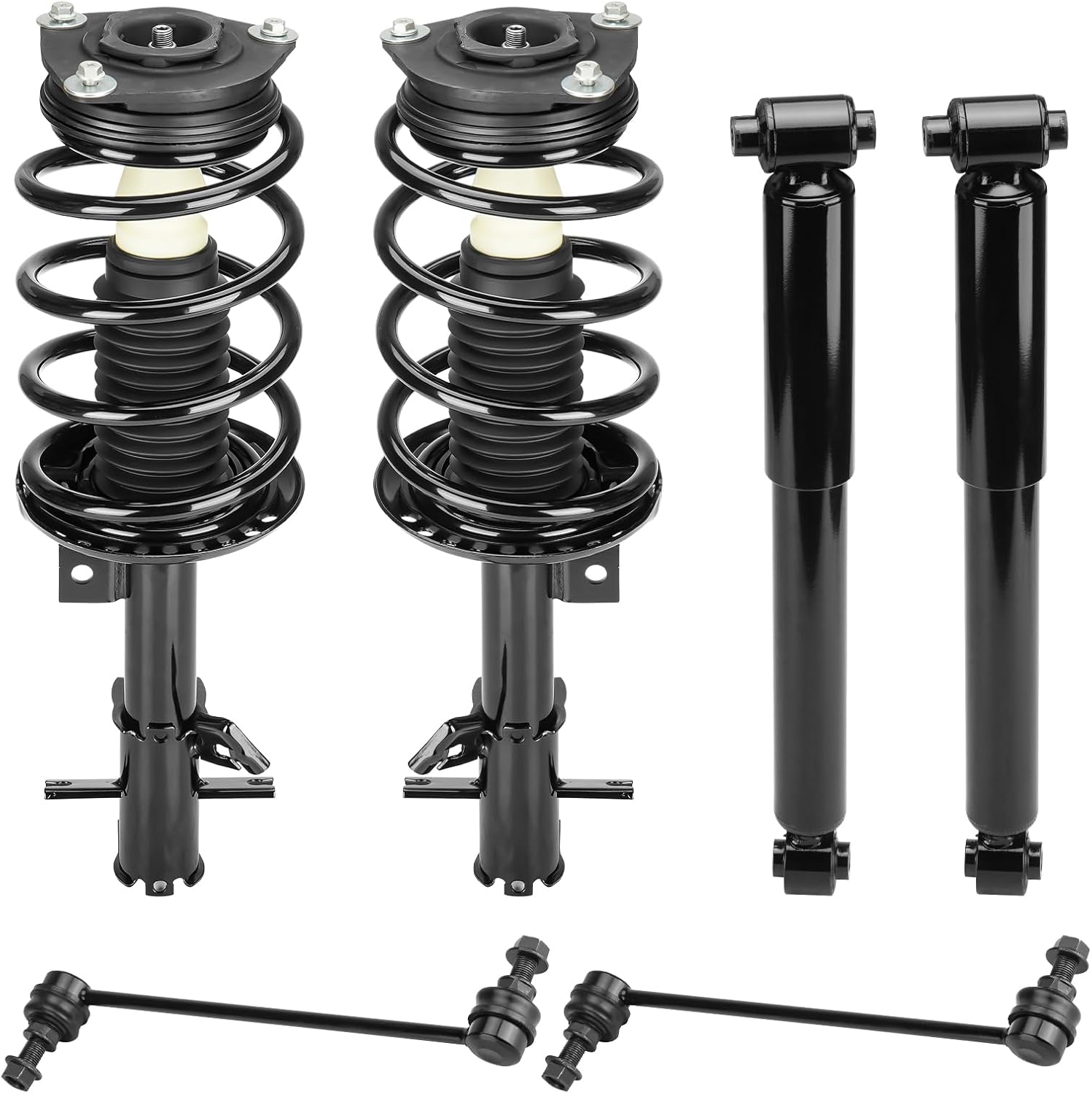 Front Strut Assembly & Sway Bar Links for 2007-2012 Nissan Sentra,2*Rear Shock Absorbers Replace 172379 172378 Left & Right (Fits Base, S, SL, SR) 6PCS