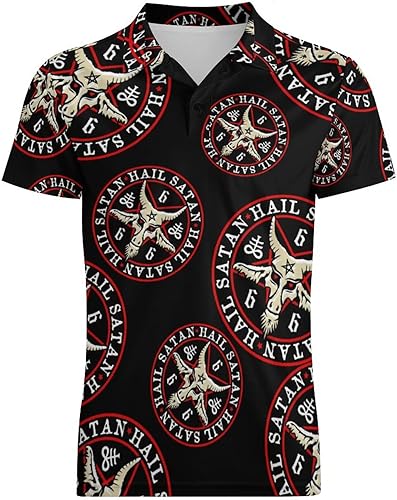 Miniatura 4 de Hail Satan Baphomet Goat - Polo de manga corta para hombre, para golf, atlético, informal, para hombre