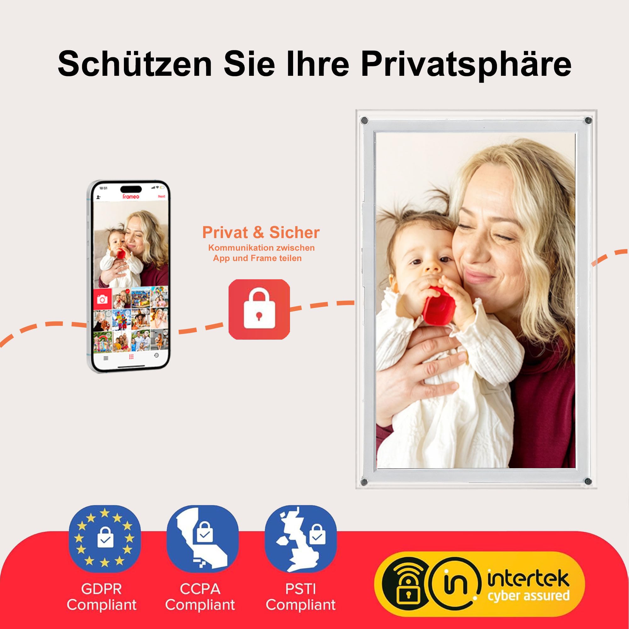 Frameo 10,1 Zoll WiFi Digitaler Bilderrahmen, 1280x800 HD IPS Touchscreen Foto Rahmen, 32GB Speicher, Automatische Rotation, Teilen Sie Fotos sofort von überall aus