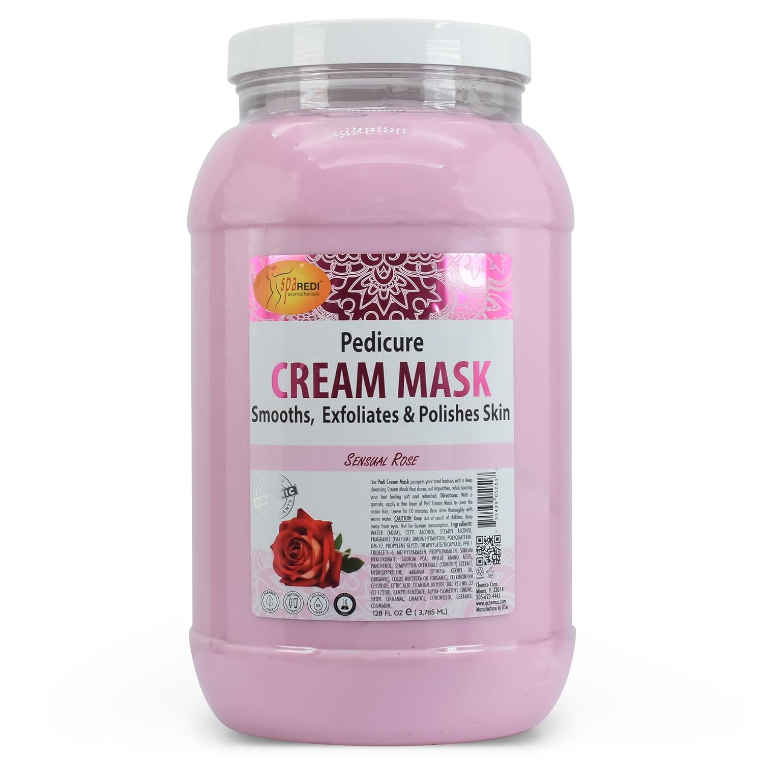 SPA REDI - Body and Foot Cream Mask, Cucumber and Melon, 128 Oz - Pedicure Massage for Tired Feet and Body, Hydrating, Fresh Skin