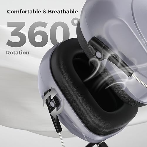 Vista 136 de ProCase - Orejeras de seguridad con protección auditiva NRR de 28 dB; para campos de tiro, podado de césped, construcción, carpintería, 1 - Azul puro