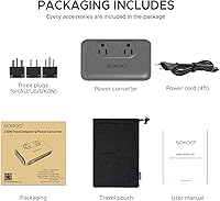 Vista 7 de SOKOO Convertidor de voltaje reductor de 230 vatios de 100-220 V a 110 V, convertidor de corriente internacional/adaptador de viaje, uso