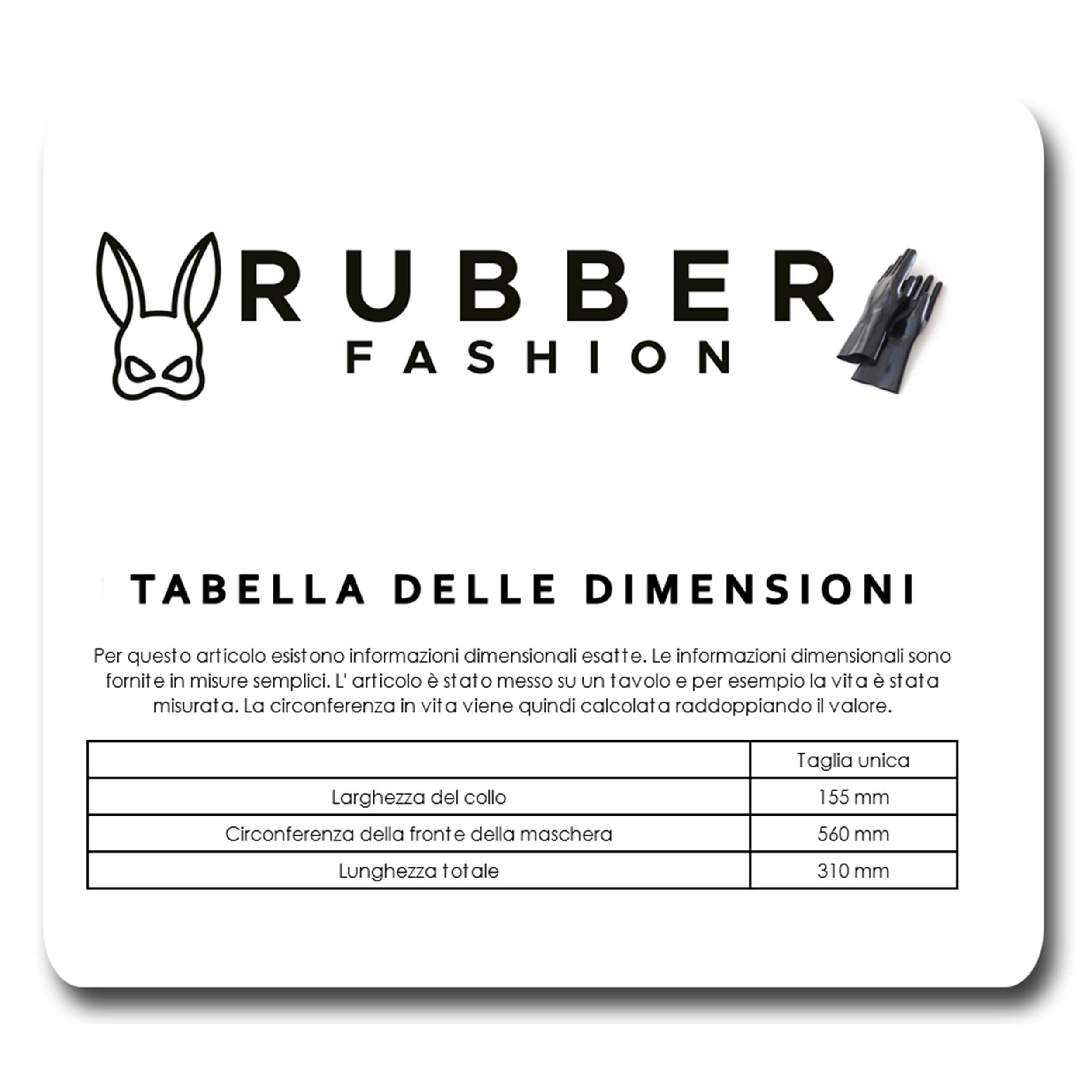 Rubberfashion Maschera in lattice anatomica per uomo, cappuccio in lattice con aperture per gli occhi forati e naso per uomini.