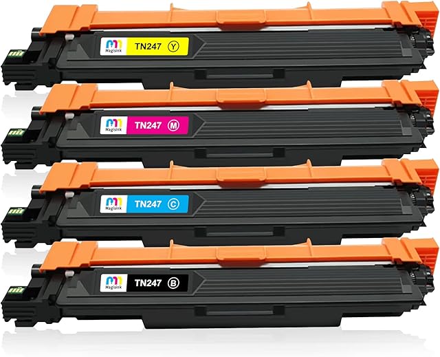 Magisink TN247 Replacement for Brother TN247 TN243 TN 243cmyk Toner Cartridge for DCP-L3550CDW HL-L3230CDW HL-L3210CW DCP-L3510CDW MFC-L3710CW MFC-L3750CDW MFC-L3770CDW HL-L3270CDW MFC-L3730CDN 4 Pack