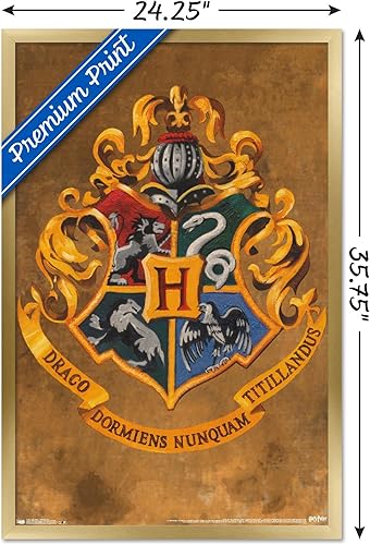 Vista 72 de Trends International Póster de pared Harry Potter Hogwarts Crest, 22.375 x 34 Versión con marco negro