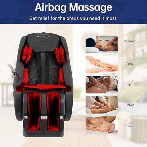 Miniatura 4 de PayLessHere SL - Silla de masaje Shiatsu, eléctrica de cuerpo completo, gravedad cero, silla reclinable con controles remotos, altavoz Bluetooth,