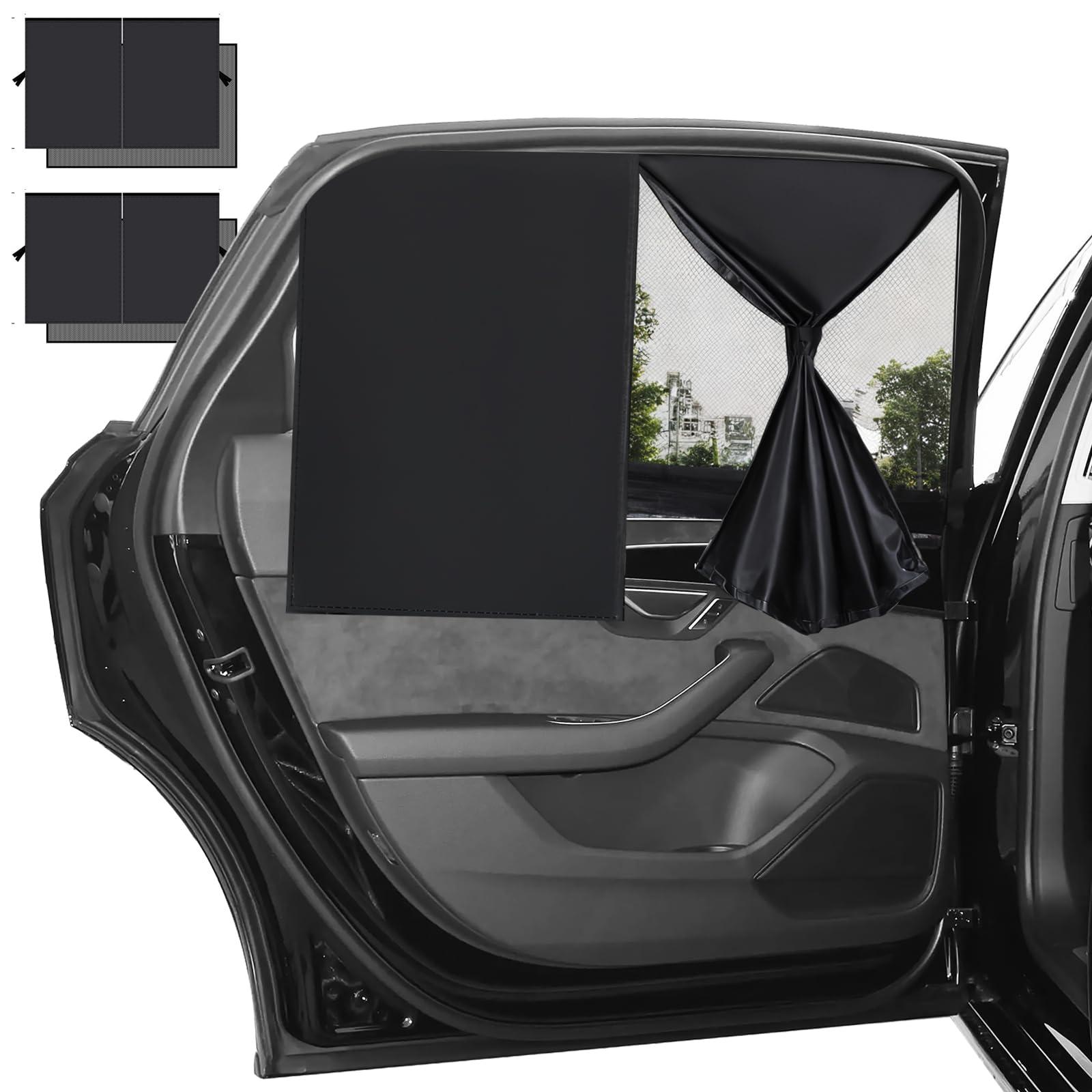 2 Stück Sonnenschutz Auto Baby, Magnetisch Auto Vorhang,UV Schutz Sonnenblende Auto Double Protection Effect Autofenster Sonnenschutz,für Schützt Kinder, Erwachsene Auto Verdunkelung Fenster