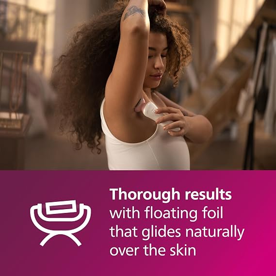PHILIPS Lady Shaver Series 6000 Wireless Razor with 6 Accessories Body Exfoliating Glove Bikini Zone Trimmer (Model BRL146/00), White/Pink