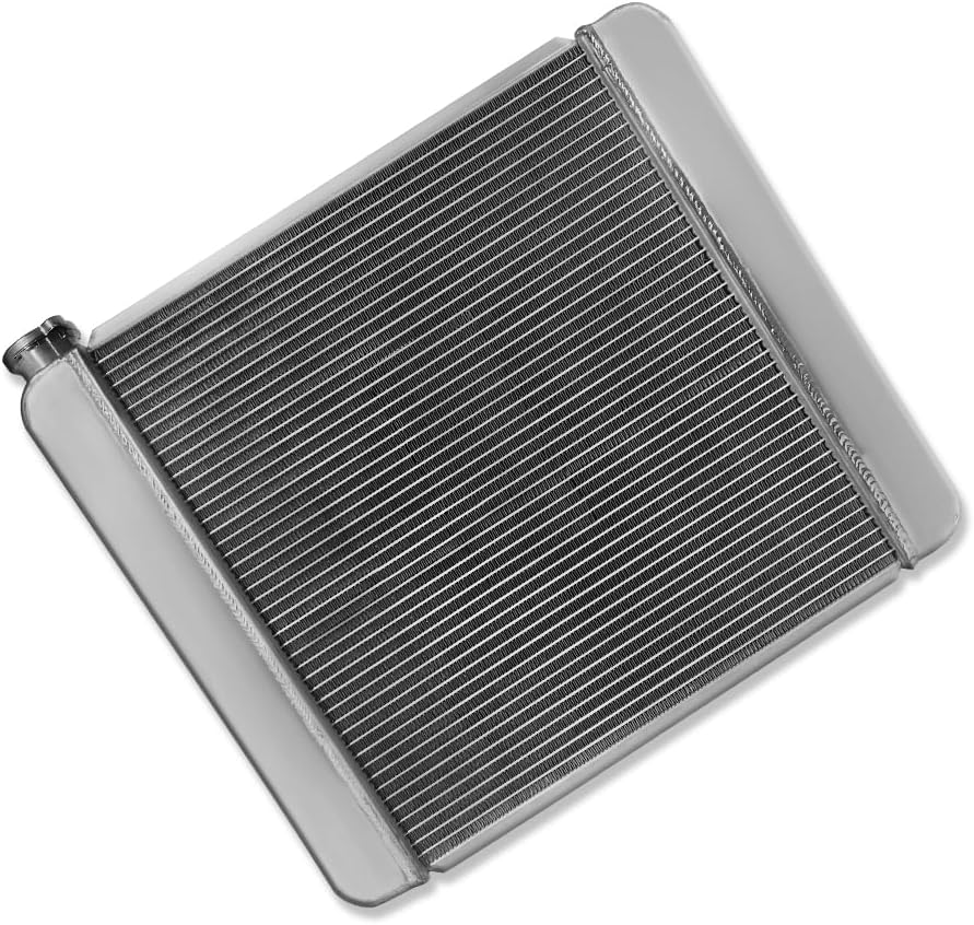 Universal 22" x 19" Full Aluminum 2 Rows Crossflow Radiator For GM Chevy SBC BBC 1.5" Inlet & 1.75" Outlet