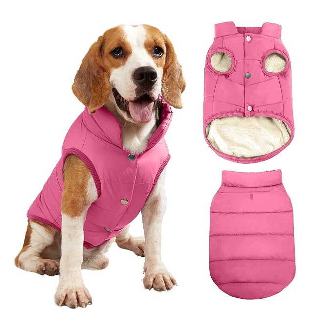 PETCUTE Chaqueta para Perros,Chaqueta de Perro con Forro Polar de 2 Capas,A Prueba de Viento Ropa para Perros…