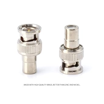 THE CIMPLE CO BNC to RCA Adapter, 4 Pack, Metallic Silver, Fully Compatible with 75Ohm Applications, Ideal for CCTV Coaxial Cable Installations