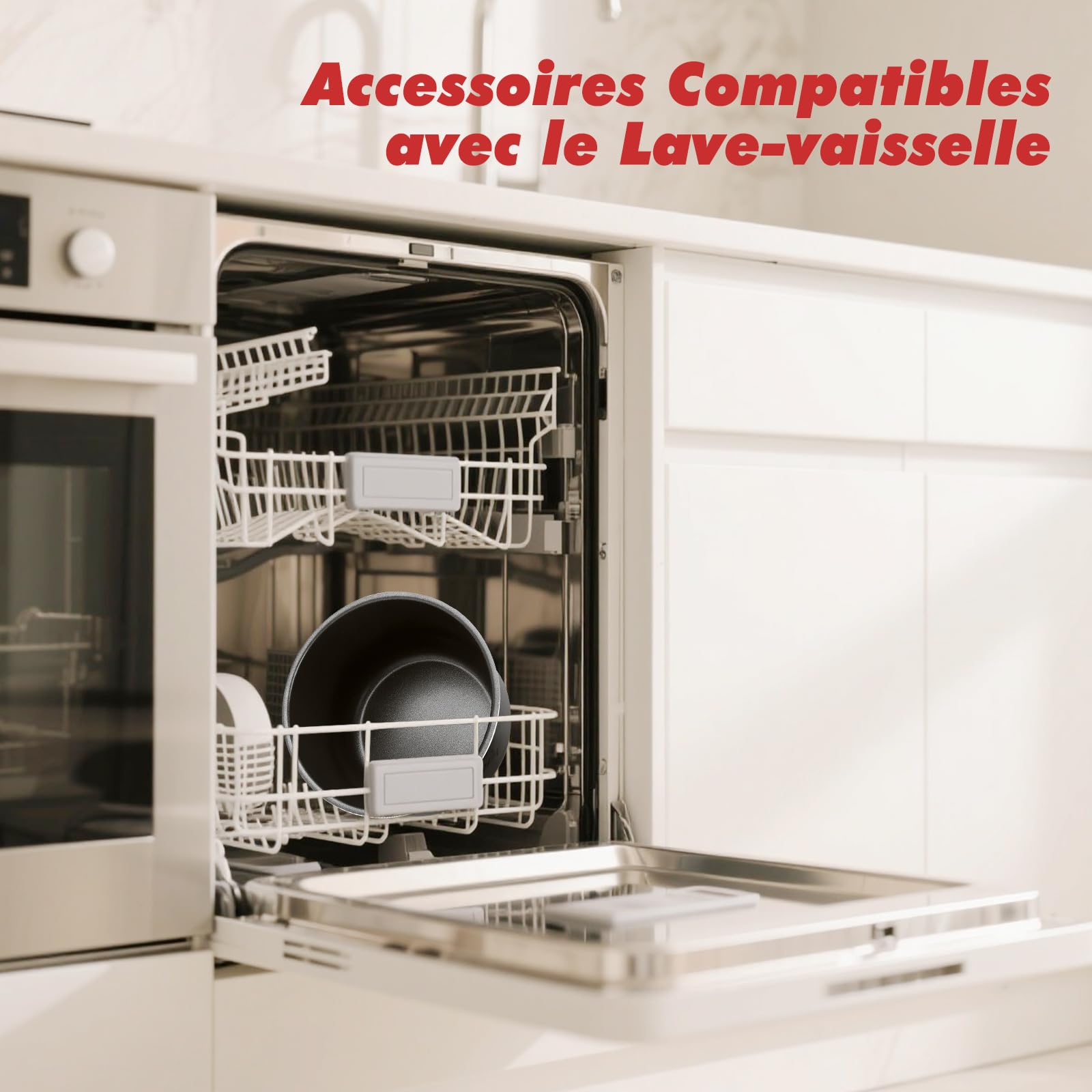 Aigostar Panda - Autocuiseur Électrique Multifonction 14-en-1, 5.5L, 1000W, Cuisson sous Pression, Cuisson Lente, Friture, Yaourt, Riz, Écran LED, Minuterie 24h, 9 Sécurités,Livré avec Accessoires