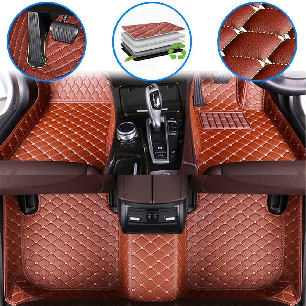 車用フロアマット カーマット キア ソレント 03 18 防水 汚れ防止 滑り止めレザーセット 完全なカバレッジ すべての天候保護 右ハンドル車専用 のカスタム革の車のフロアマット ブラウン Faz Co Zm