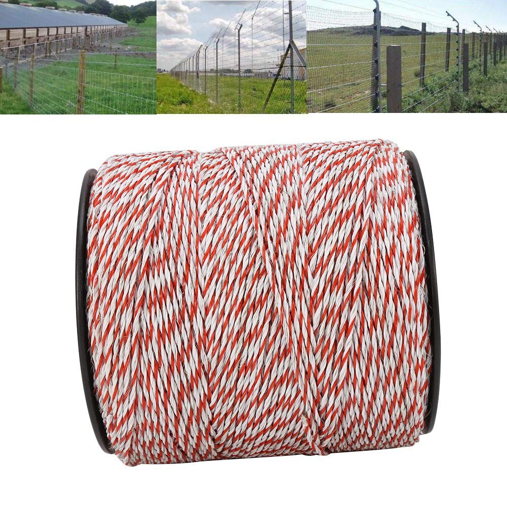 500m Cuerda para Cerca Eléctrica, Cable Pastor Electrico para Ganado de Acero Inoxidable Cercas Electricas para Ganado, Cerca de Alambre para Ganado, Accesorios para Caballos, Ganado Vacuno, Ovejas