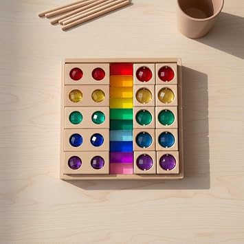 Acrylic Gem Blocks High Clearness Sensory Item Shade Recognition Rainbow Block Set for Kids