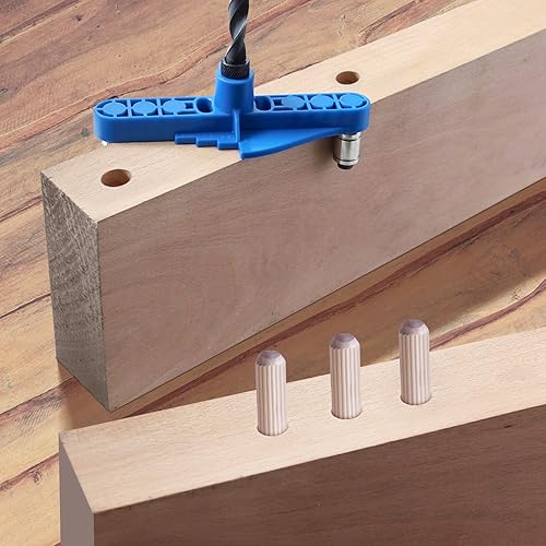 Plantilla de taquetes con sistema de desplazamiento de la línea de trazado central para trabajos de taladrado y marcado