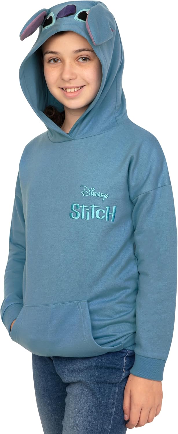 Disney Lilo And Stitch Hoodie, Cotton Girls Hoodie, Stitch Girls Sweatshirt With 3D Ears, Hooded Sweater For Kids