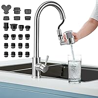 Vista 11 de CECEFIN Aireador de fregadero extensor de grifo giratorio de 1440°, extensión de grifo de salpicaduras de gran angular de 1080° + 360° con 2 salidas
