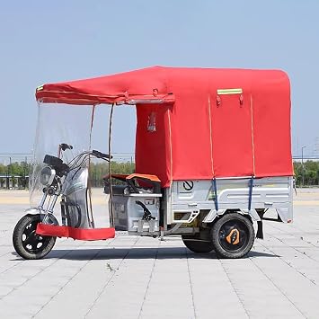 Electric Cargo Tricycle Canopy, Adult Electric Tricycle Cover, Easy Entry and Exit Cover, 3 Wheel Motorcycle Cargo Trike Tarpaulin Suitable for All SeasonsC,120x80cm/47.2x31.5in-LxW
