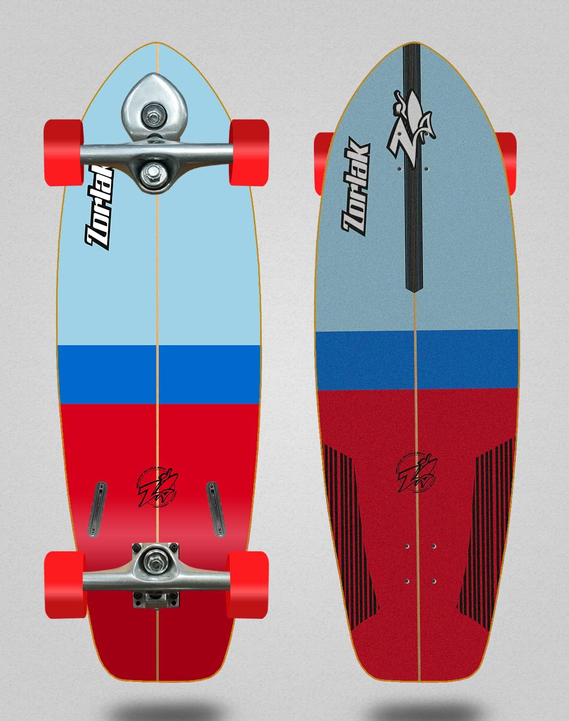 Zorlak Surfskate Complete with Buri Surf Skate Trucks - out Blood 31