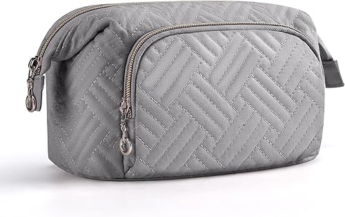 Miniatura 8 de BAGSMART - Bolsa de maquillaje de viaje, bolsa de cosméticos, estuche organizador de maquillaje, grande, de apertura amplia para mujeres, bolso para