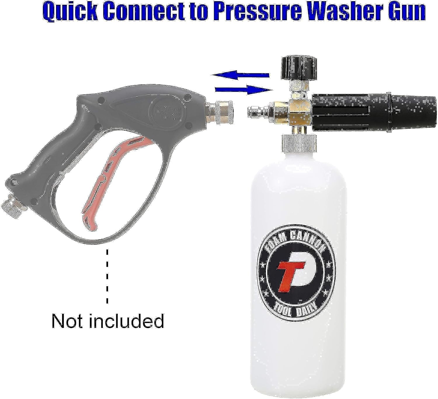 Tool Daily Foam Cannon with 1/4 Inch Quick Connector, Deluxe Pressure Washer Gun