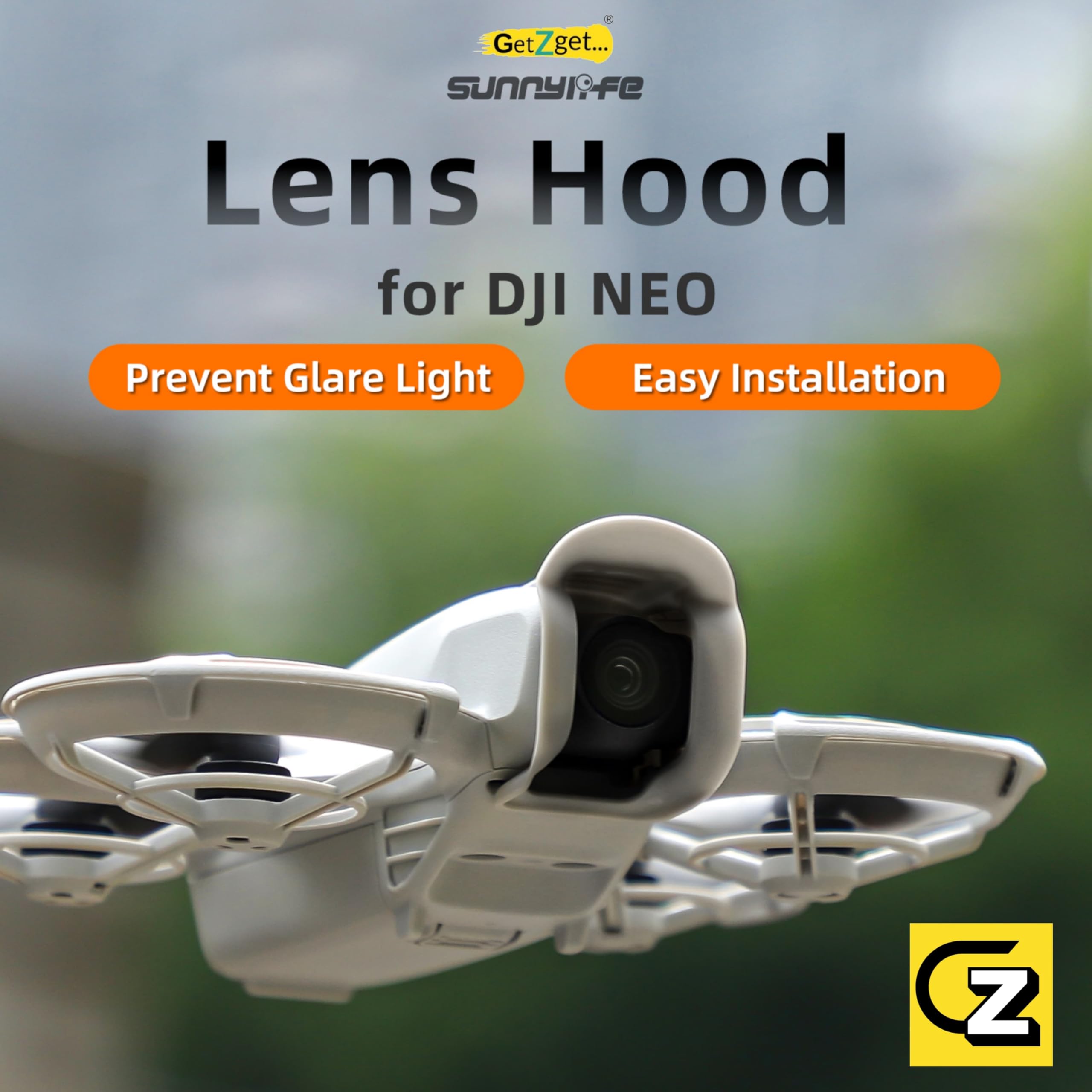 GetZget® Lens Sun Hood for DJI Neo Gimbal Camera Crash Protector & Sun Shade Protection Accessories (Black)