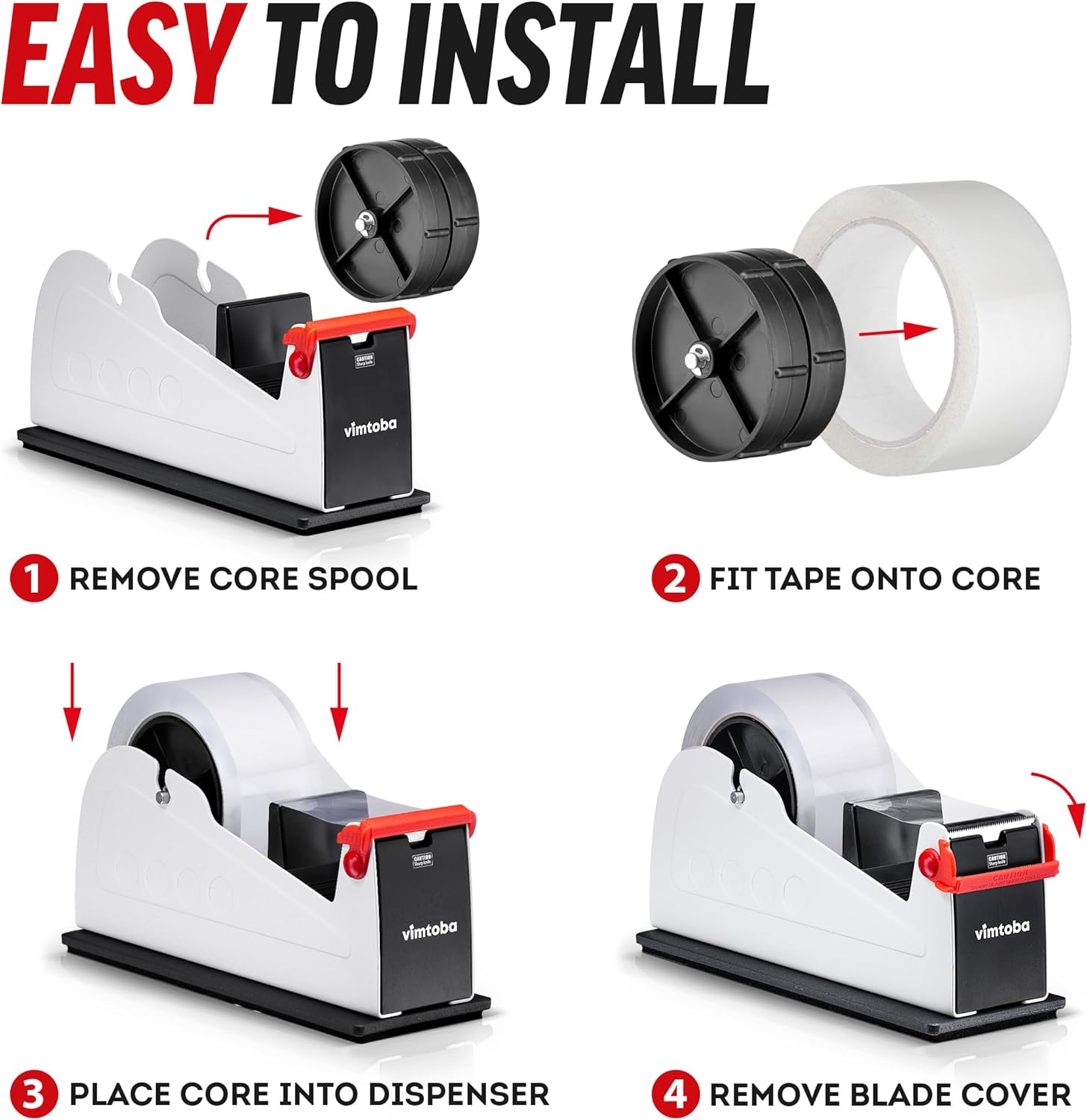 Heavy Duty 2-Inch Desktop Tape Dispenser, Dual Roll, Non-Slip Base