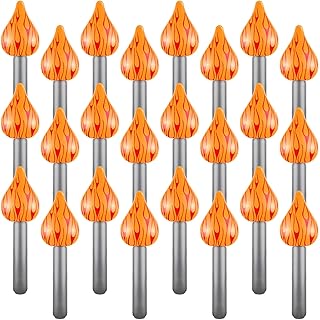 24 Pcs Inflatable Torch Fun Torch Inflates for Olympic Games Fake Olympic Torch Plastic Olympic Decorations for Medieval Luau Themed Party Sports Competitions Stage Performance Props, 16 Inches