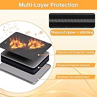 Vista 8 de DocSafe 6400°F Fireproof Document Box with Lock,Heat Insulated Fireproof Water Resistant 10 Layers Hard Case Safe Box with Zipper＆Multi