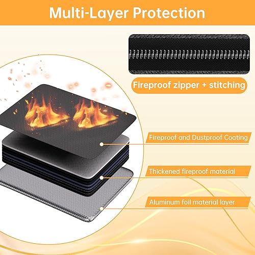 Miniatura 8 de DocSafe Caja de documentos ignífuga de 6400F con cerradura, aislamiento térmico, resistente al agua, 10 capas, caja fuerte con cremallera y