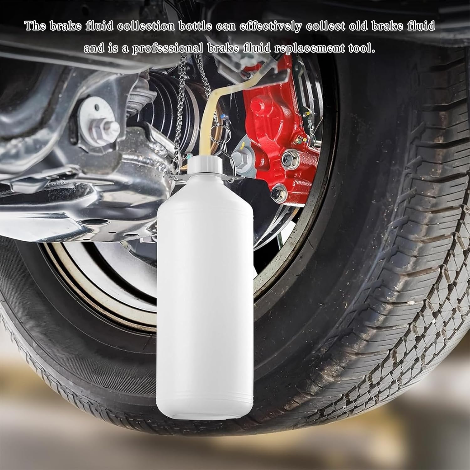 1L Brake Bleeder Bottle, One Person Brake Bleeding Kit with 24 Inch Tube & Rubber Connector, Automotive Fluid Pressure Bleeder for Cars Motorcycles Dirt Bikes Scooters ATVs