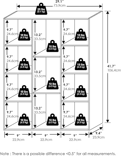 Miniatura 163 de Furinno - Estantería de cubos de 2 niveles serie Luder para libros y almacenamiento, color roble francés Roble francés,Pino