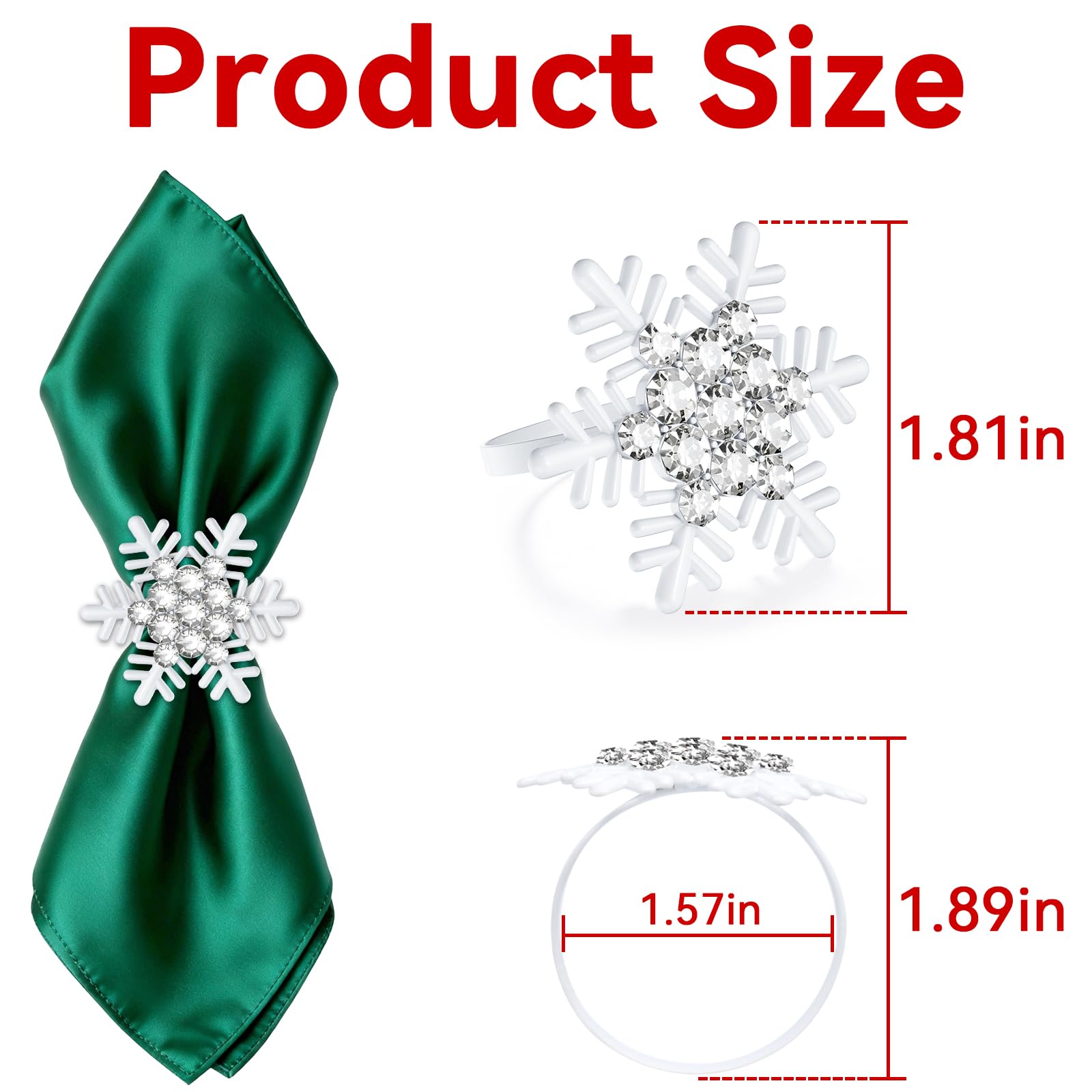 Christmas Snowflake Napkin Rings - Set of 8 -2 Christmas Snowflake Napkin Rings - Set of 8 -2