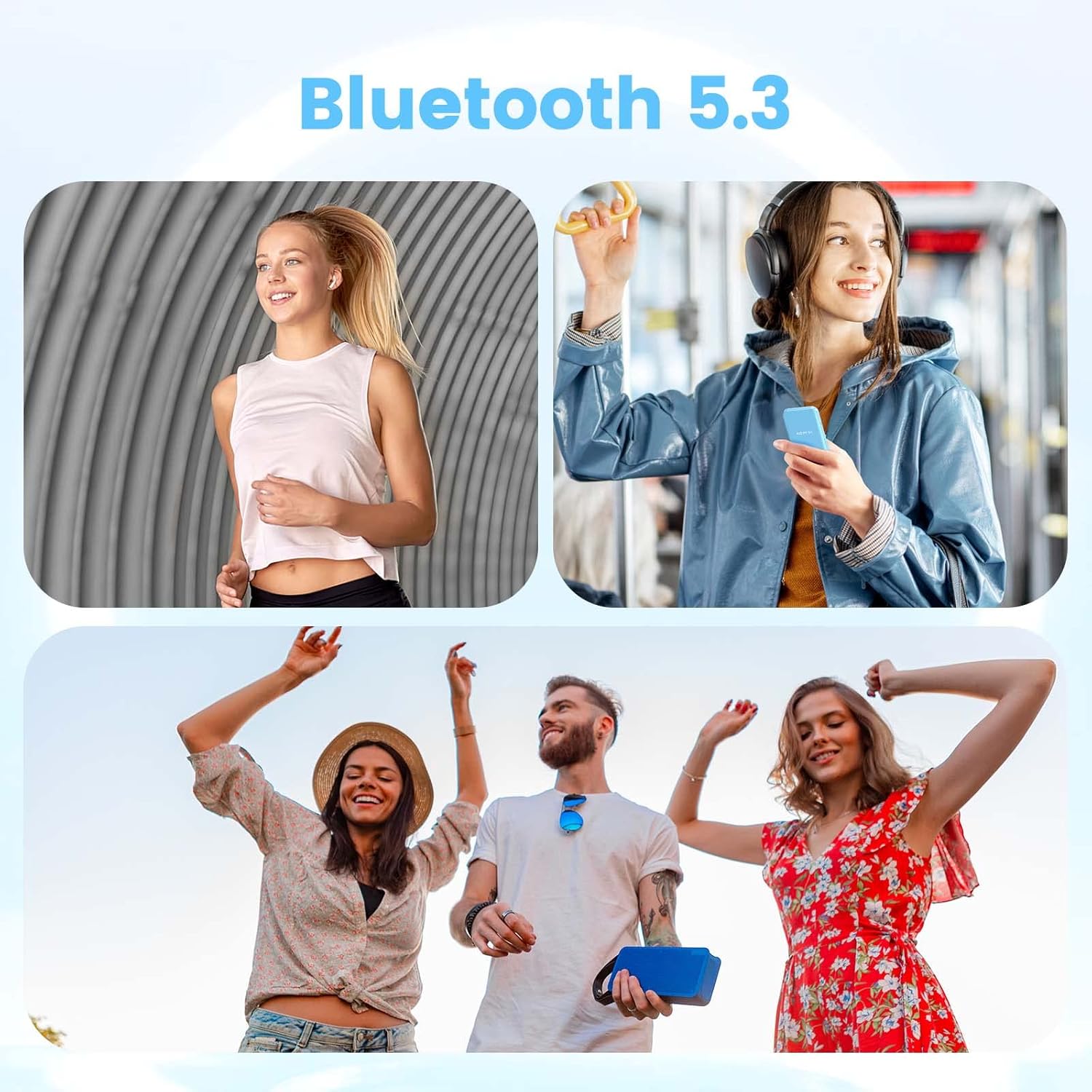 People using AGPTEK MP3 player with Bluetooth devices