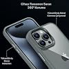 Hybrid Series Back Crystal Clear Polycarbonate Edges Silicone Camera Lens Frame and Keys Metal High Quality Clear Silicone Case for Minesque iPhone 15 Pro (Titanium Grey, Classic)
