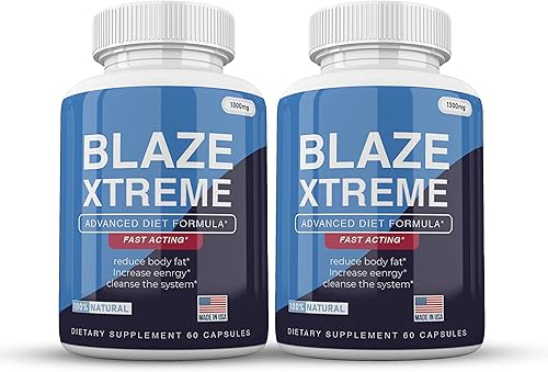 (oficial) Blaze Xtreme Keto, fórmula avanzada fuerte de 1300 mg, fabricado en los Estados Unidos, (paquete de 2 botellas), suministro para 60 días